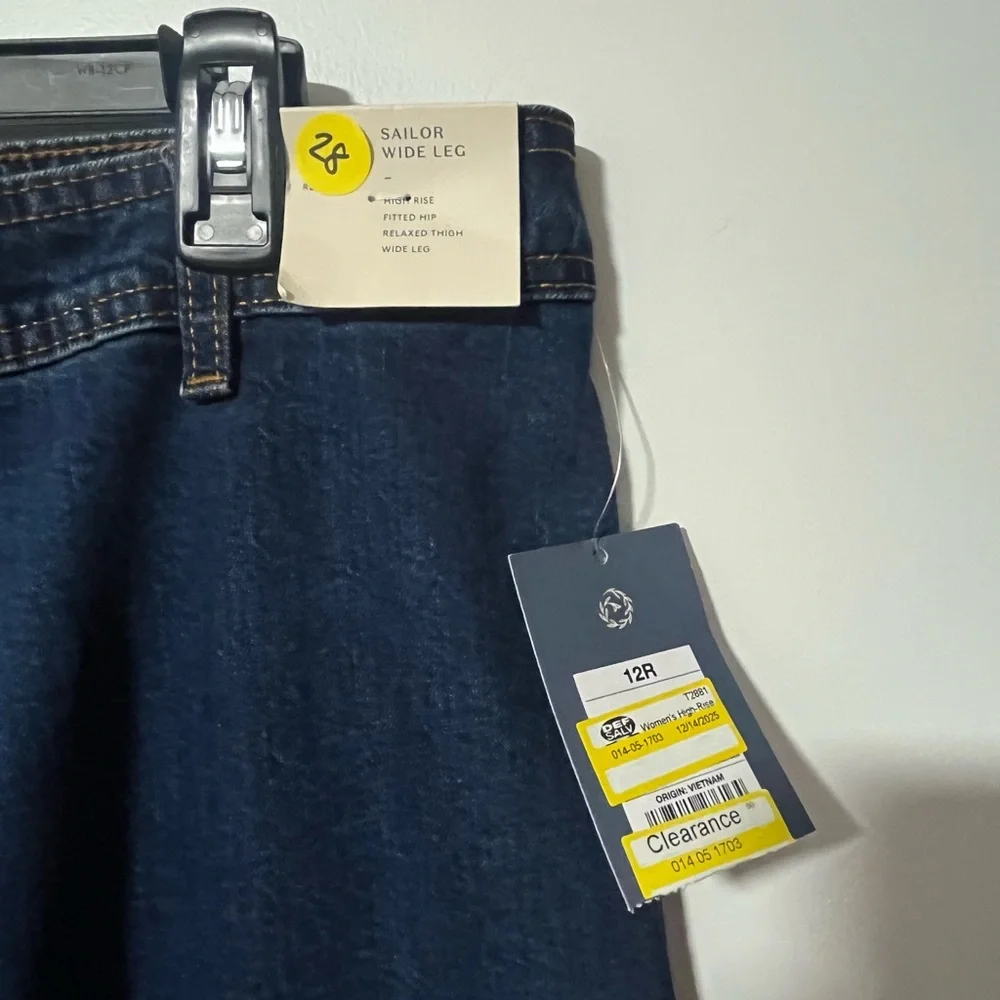 Universal Thread Women’s High Rise Sailor Wide Leg Jeans in Dark Blue - Picture 2 of 4